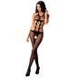 PASSION - WOMAN BS084 BODYSTOCKING BLANCO TALLA ÚNICA