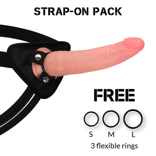 ROCKARMY - IMBRACATURA + DILDO REALISTICO CRUSADER A DOPPIA DENSITÀ 21,5 CM -O- 4,46 CM