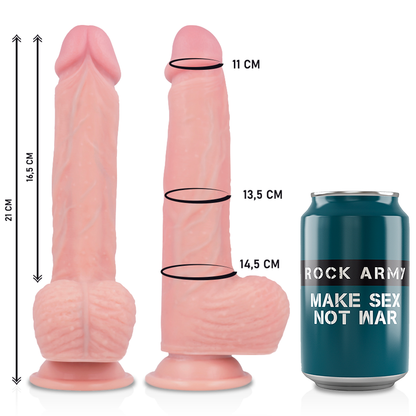 ROCKARMY - IMBRACATURA + DILDO IN SILICONE LIQUIDO PREMIUM SPITFIRE 21 CM -O- 4,62 CM