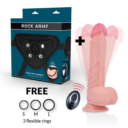 ROCKARMY - IMBRACATURA + VIBRATORE IN SILICONE LIQUIDO TELECOMANDO PREMIUM APACHE 20,5 CM -OPPURE- 4,62 CM