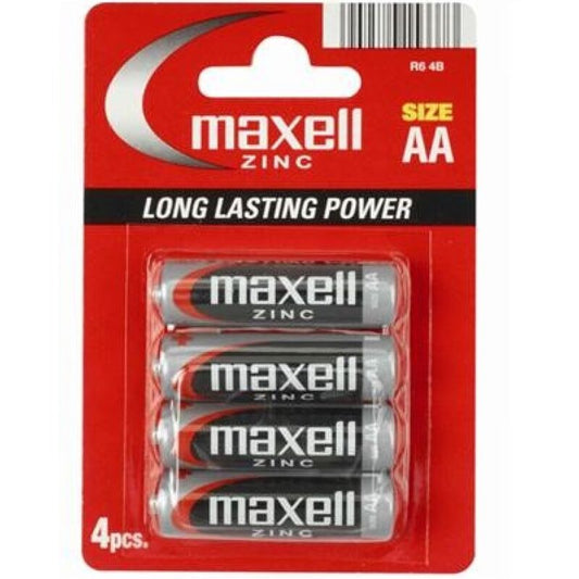 MAXELL - BLISTER BATTERIE AA R6 AL MANGANESE SALINA*4