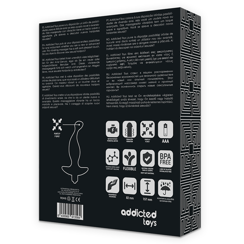 ADDICTED TOYS - MASSAGGIATORE ANALE VIBRANTE NERO MODELLO 1