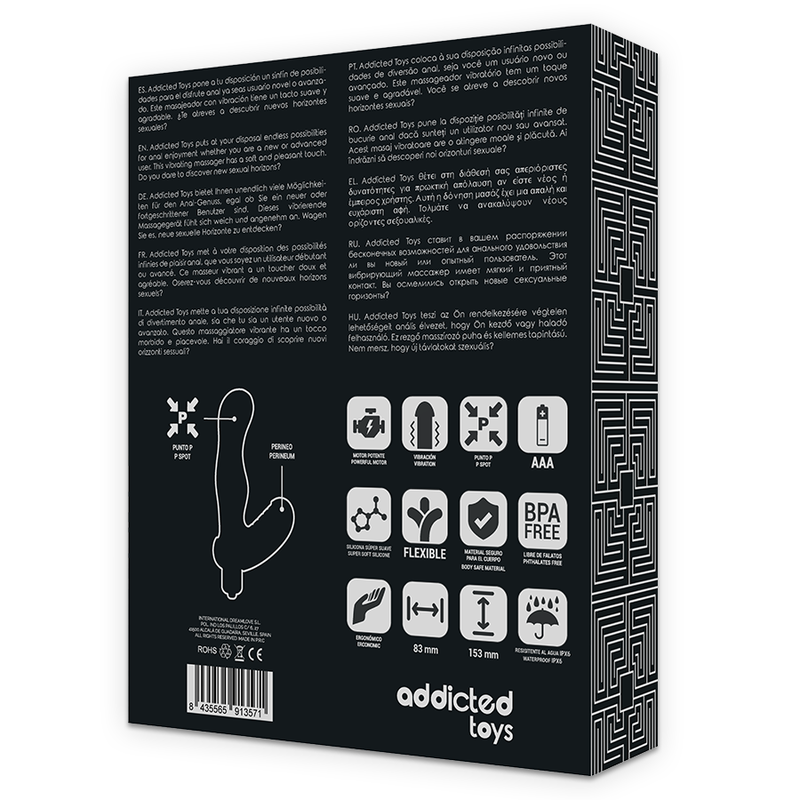 ADDICTED TOYS - VIBRATORE P-SPOT IN SILICONE PER STIMOLATORE ANALE E PROSTATICO