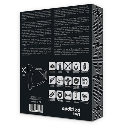ADDICTED TOYS - PLUG ANALE RICARICABILE NERO CON TELECOMANDO E ANELLO PER PENE