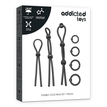 ADDICTED TOYS - KIT DI 7 ANELLI IN SILICONE FLESSIBILI